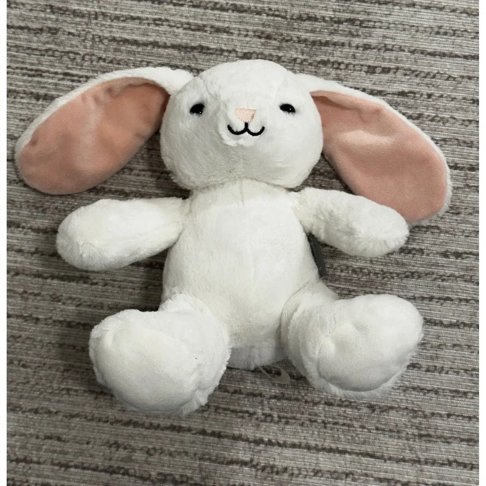Hallmark White Plush Bunny Rabbit Stuffed Animal Pink Ears 10 Inch Easter Toy